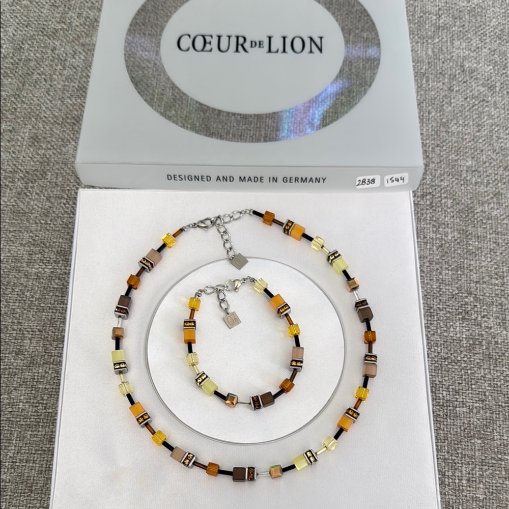 Women's Multicolor Coeur De Lion German Necklace and Bracelet Set